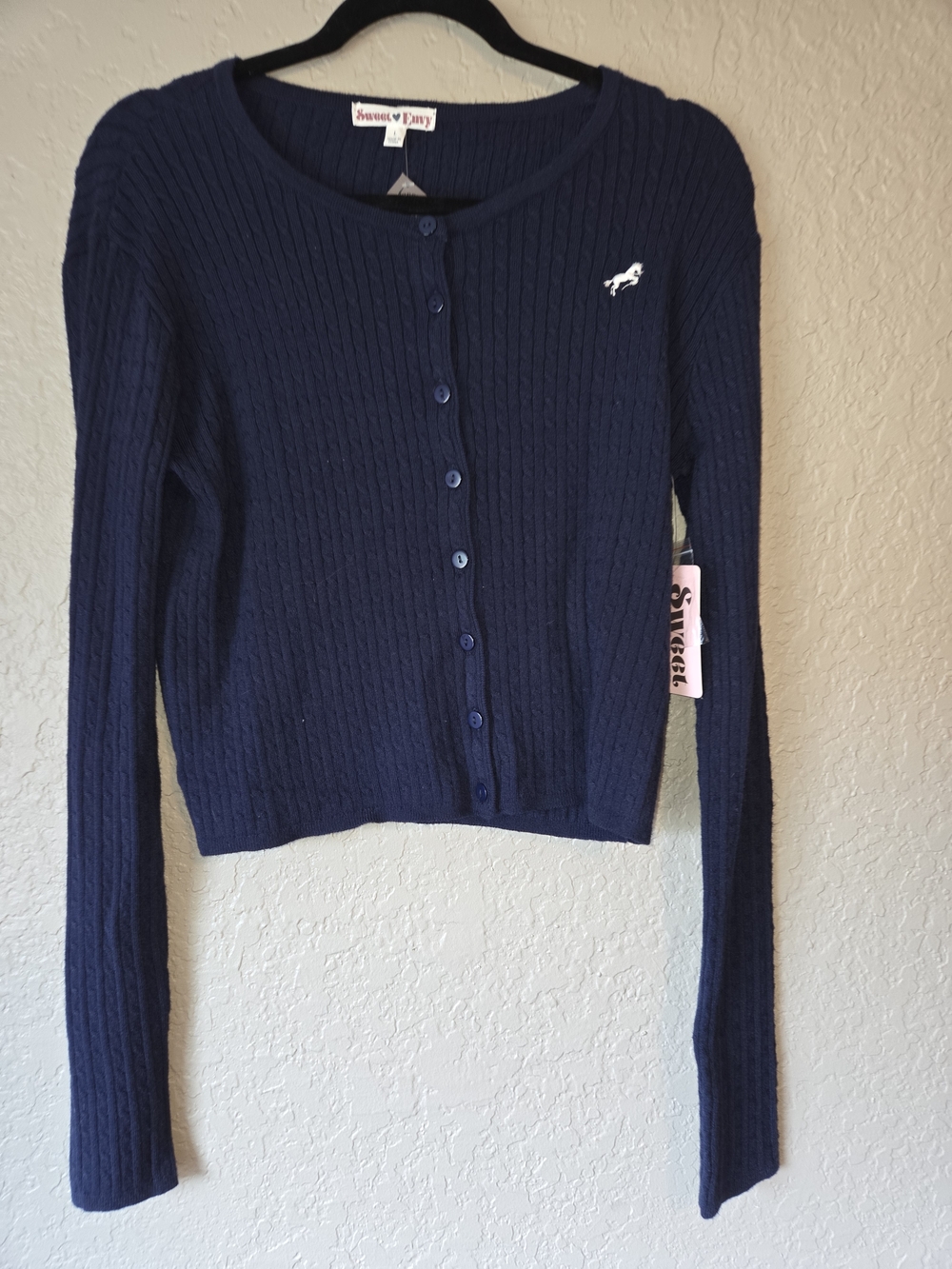 Sweet ❤️ Envy Navy Cable Knit Button Cardigan